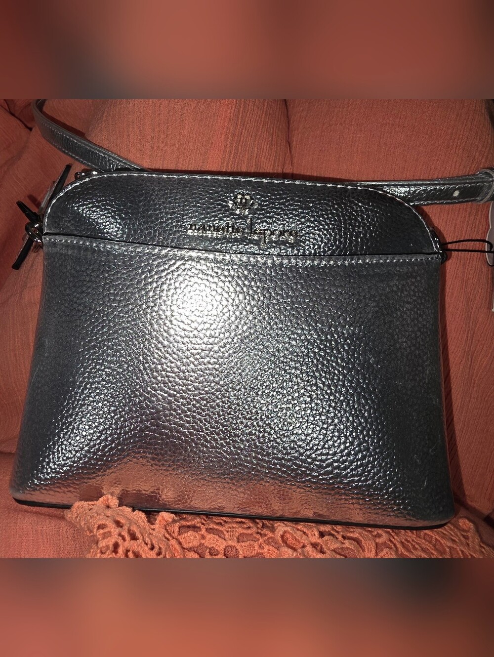 Nanette Lepore Metallic Silver Crossbody Bag